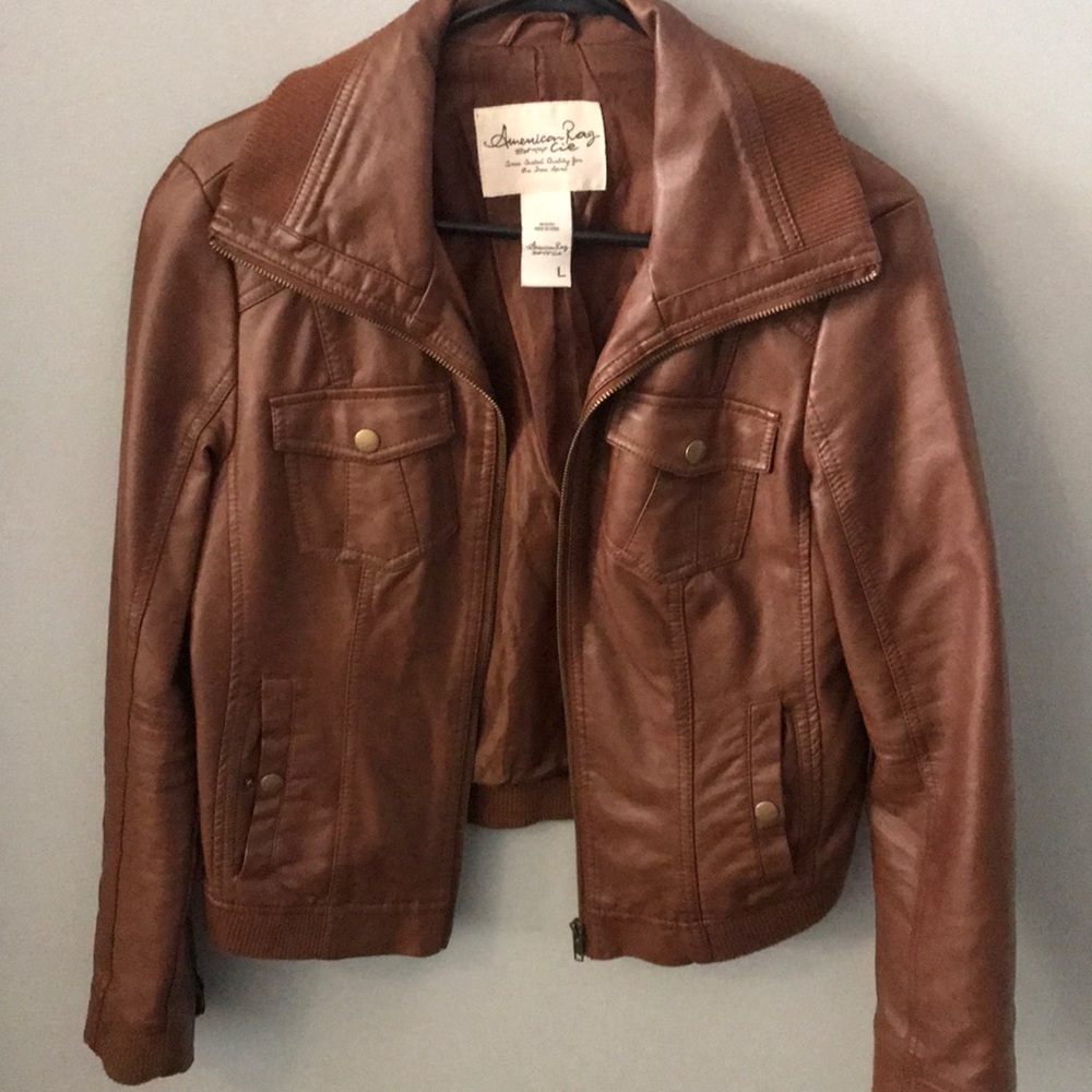Brown leather jacket
